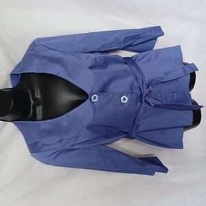 NWT Sandro Blue Blazer w Self Fabric Belt
